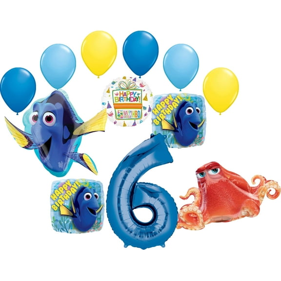 Finding Dory Party Supplies 6th Birthday Balloon Bouquet Decorations