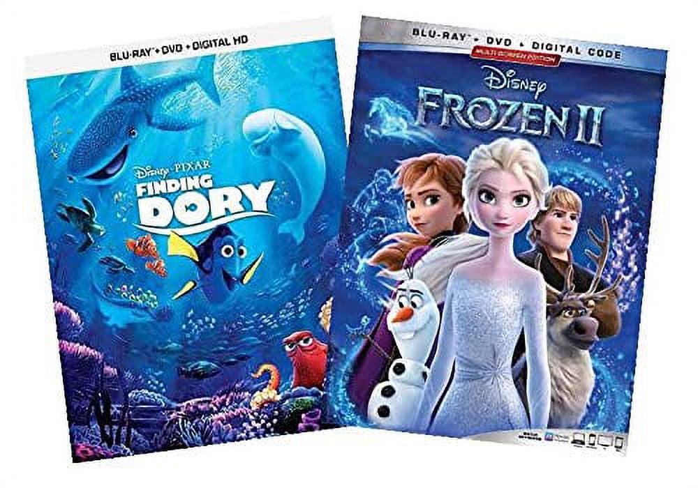 Disney Movies: Finding Dory & Frozen 2 Kids Blu Ray HD Bundle