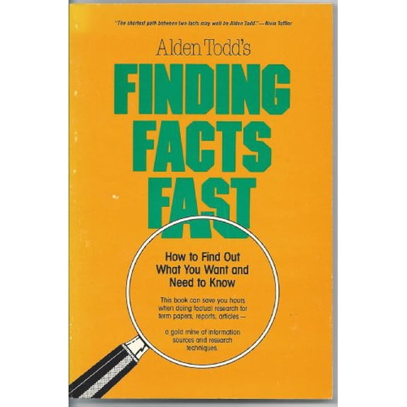 Pre-Owned Finding Facts Fast (Paperback) 0898150124 9780898150124