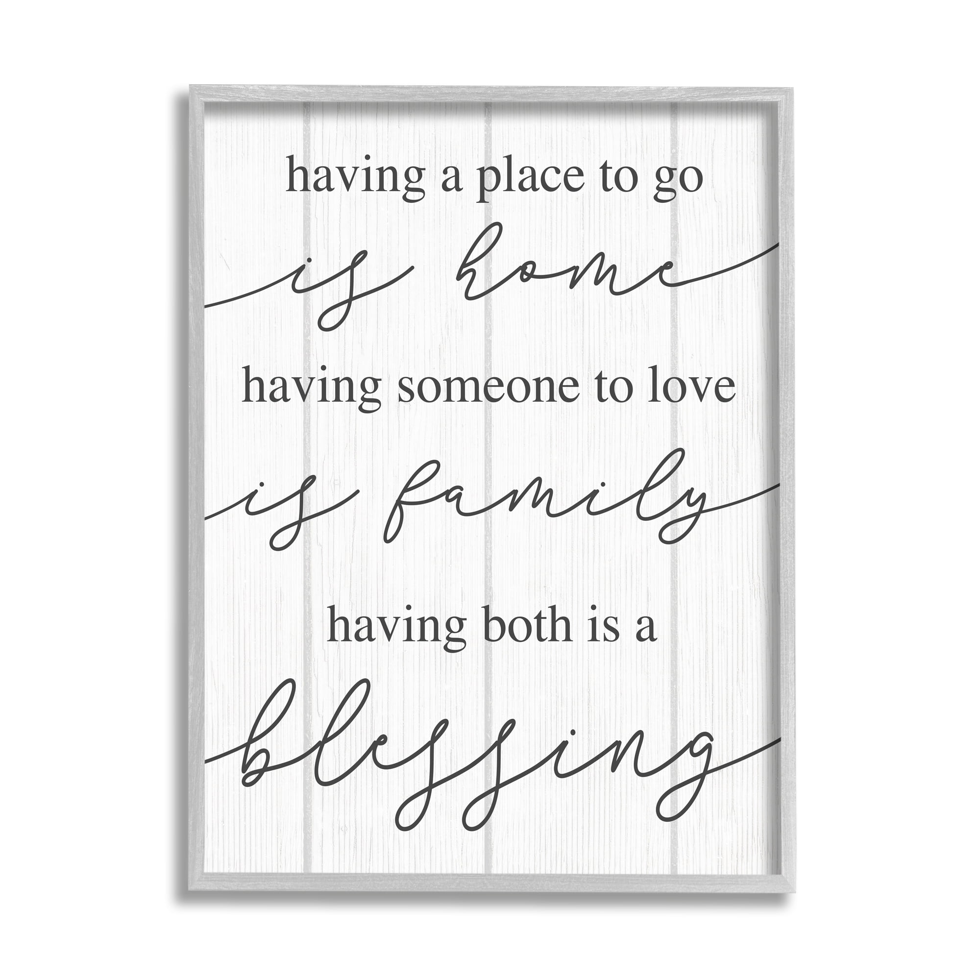 Finding Home and Family Motivational Blessing Quote 24 in x 30 in Framed Drawing Art Prints, by Stupell Home Décor