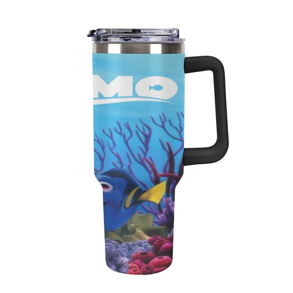 Finding Nemo 40 Oz Tumbler with Handle And Straw, Stainless Steel Double Wall Vacuum Insulated Coffee Cup Travel Mug Gifts for Women & Men