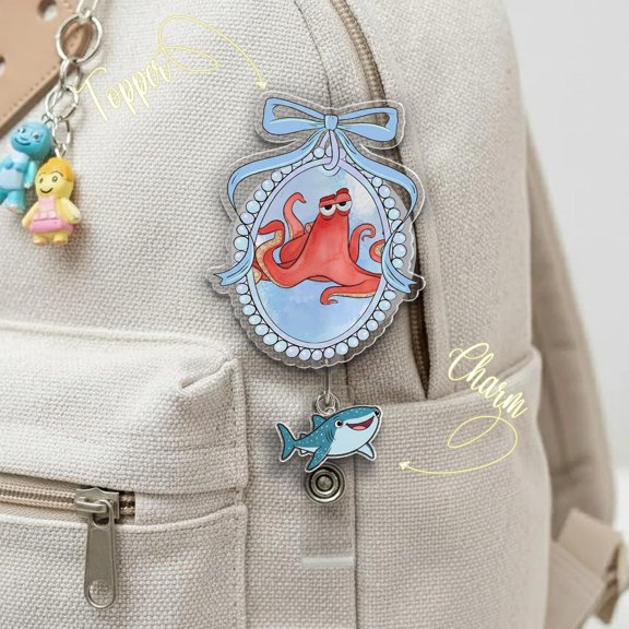 Finding Nemo Badge Reel Cute Ocean Character, Nemo Dory Turtle Inspired, Retractable Nurse ID Holder, Disney Gift for Teacher Nurse C2CO02-2