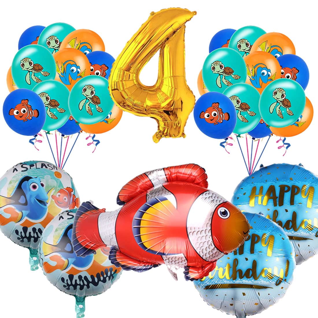 Finding Nemo Balloons Party Supplies 4th Big Number Decorations Decor