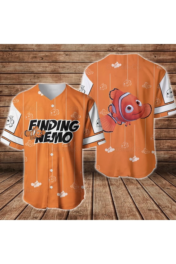 Finding Nemo Baseball Jersey Shirt, Nemo Fish Shirts, Disney Nemo Jersey Shirts, Nemo Fish