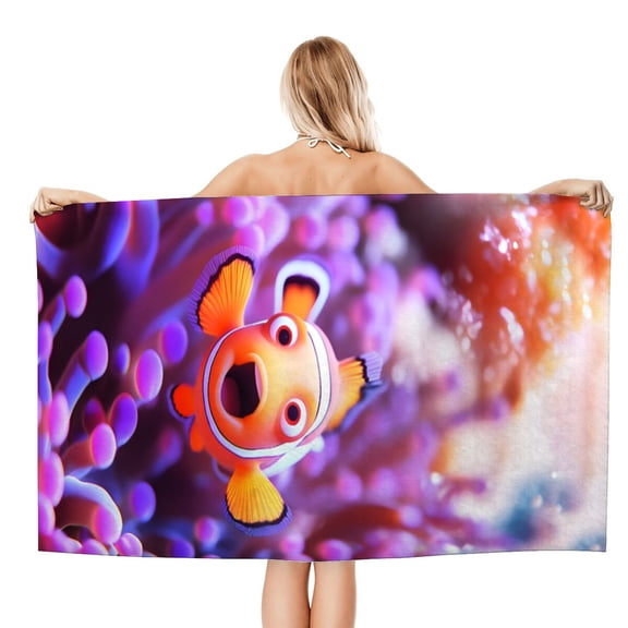 Finding Nemo Beach Quick Drying Towel, vibrant design, lightweight, quick-drying, and sand-resistant for ultimate beach comfort.size 30.7x59in (78x150cm)
