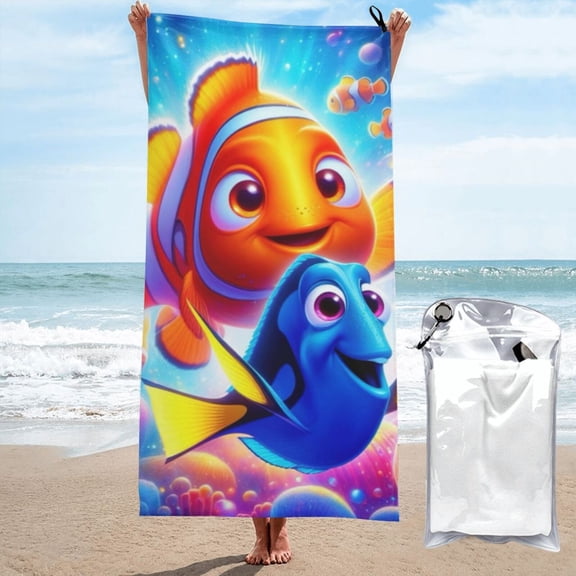 Finding Nemo Beach Towels, Print Quick Dry Lightweight Absorbent Bath Towels, Ultra Soft Microfiber Swim Towel for Travel Beach Gym Camping Yoga Picnics Pool 27.5"X55"