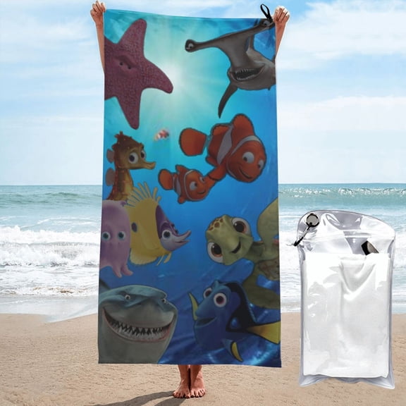Finding Nemo Beach Towels, Print Quick Dry Lightweight Absorbent Bath Towels, Ultra Soft Microfiber Swim Towel for Travel Beach Gym Camping Yoga Picnics Pool 27.5"X55"