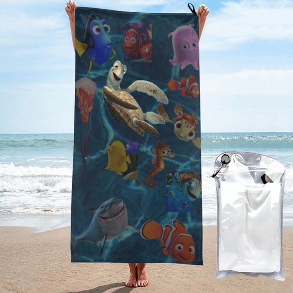 Finding Nemo Beach Towels, Print Quick Dry Lightweight Absorbent Bath Towels, Ultra Soft Microfiber Swim Towel for Travel Beach Gym Camping Yoga Picnics Pool 31.5"X63"