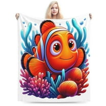 Finding Nemo Blanket, Super Soft Large Fluffy Plush Throw Blanket for Boys Girls Young Adults, Cozy Warm Flannel Blanket for Living Room Couch Bed All Seasons 40"X30"