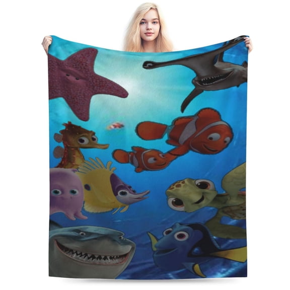 Finding Nemo Blanket, Super Soft Large Fluffy Plush Throw Blanket for Boys Girls Young Adults, Cozy Warm Flannel Blanket for Living Room Couch Bed All Seasons 60"X50"
