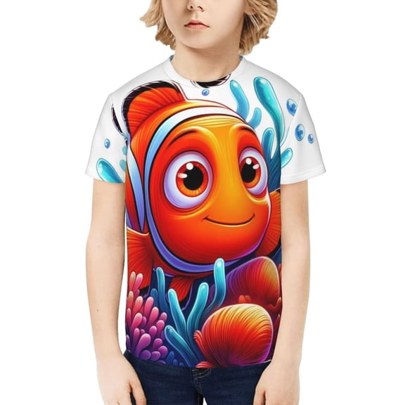 Finding Nemo Boys Girls T-Shirts Graphic Print Short Sleeve Tops Casual Crew Neck T-Shirt Streetwear for Youth Kids