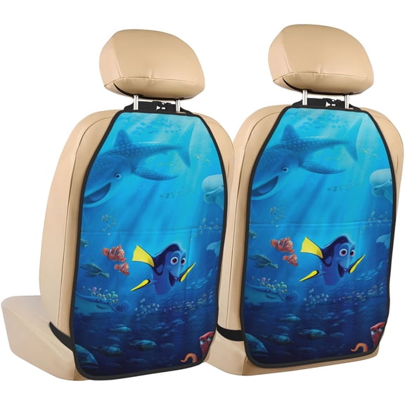 Finding Nemo Car Seat Anti-Kick Storage Pads 2 Piece Set Car Seat Back Kick Protectors with 3 Storage Pockets, Universal Vehicle Interior for SUV Jeep Truck and Sedan 26.4 x 18.5 Inches