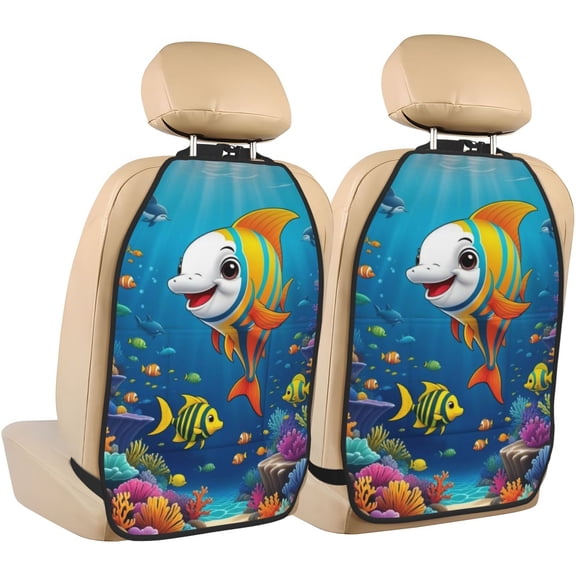 Finding Nemo Car Seat Anti-Kick Storage Pads 2 Piece Set Car Seat Back Kick Protectors with 3 Storage Pockets, Universal Vehicle Interior for SUV Jeep Truck and Sedan 26.4 x 18.5 Inches