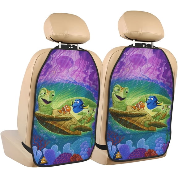 Finding Nemo Car Seat Anti-Kick Storage Pads 2 Piece Set Car Seat Back Kick Protectors with 3 Storage Pockets, Universal Vehicle Interior for SUV Jeep Truck and Sedan 26.4 x 18.5 Inches