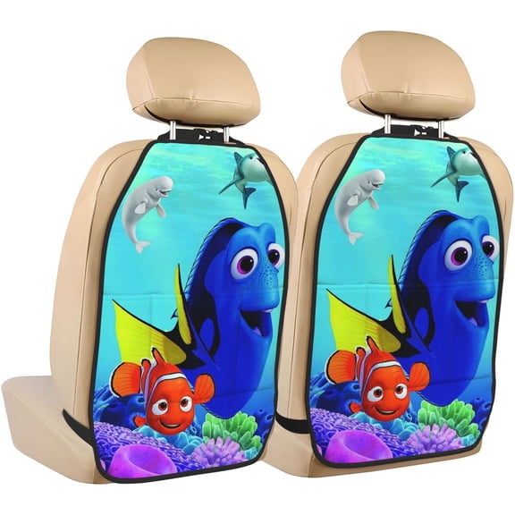 Finding Nemo Car Seat Anti-Kick Storage Pads 2 Piece Set Car Seat Back Kick Protectors with 3 Storage Pockets, Universal Vehicle Interior for SUV Jeep Truck and Sedan 26.4 x 18.5 Inches