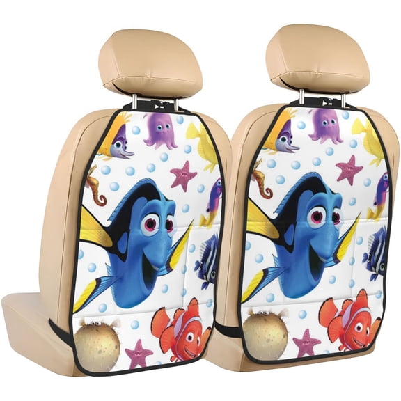 Finding Nemo Car Seat Anti-Kick Storage Pads 2 Piece Set Car Seat Back Kick Protectors with 3 Storage Pockets, Universal Vehicle Interior for SUV Jeep Truck and Sedan 26.4 x 18.5 Inches