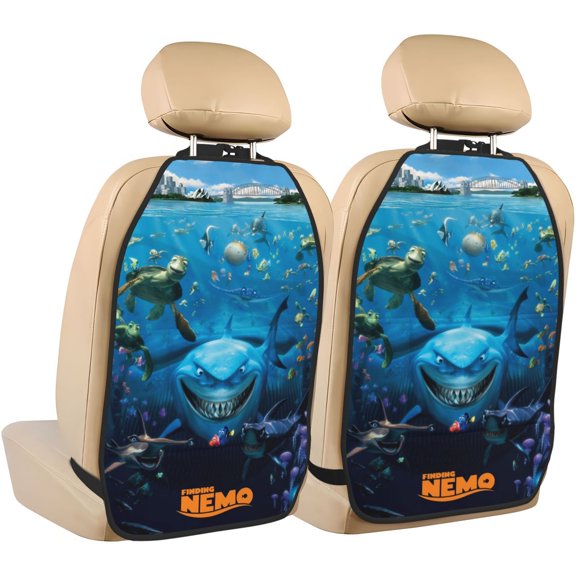 Finding Nemo Car Seat Anti-Kick Storage Pads 2 Piece Set Car Seat Back Kick Protectors with 3 Storage Pockets, Universal Vehicle Interior for SUV Jeep Truck and Sedan 26.4 x 18.5 Inches