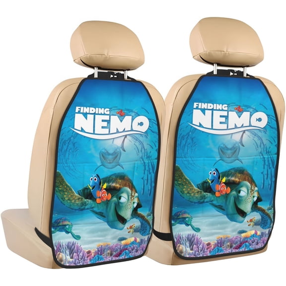 Finding Nemo Car Seat Anti-Kick Storage Pads 2 Piece Set Car Seat Back Kick Protectors with 3 Storage Pockets, Universal Vehicle Interior for SUV Jeep Truck and Sedan 26.4 x 18.5 Inches