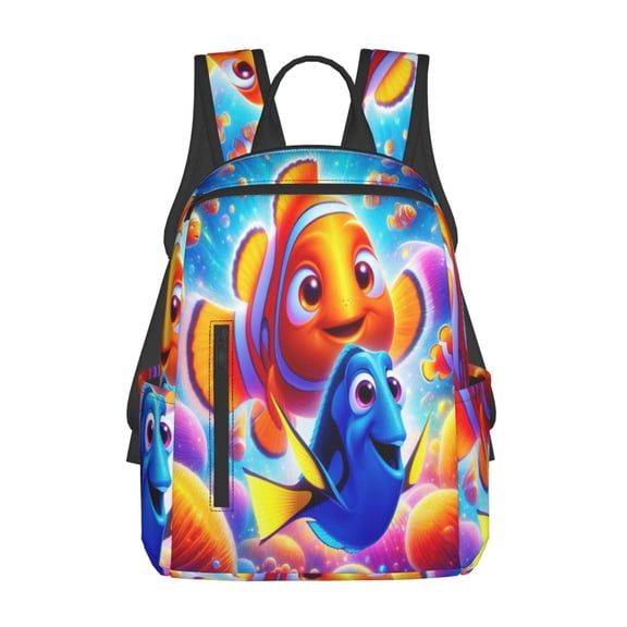 Finding Nemo Cartoon Backpack Cute Printed Casual School Laptop Bags Lightweight Travel Sports Daypack Bookbags