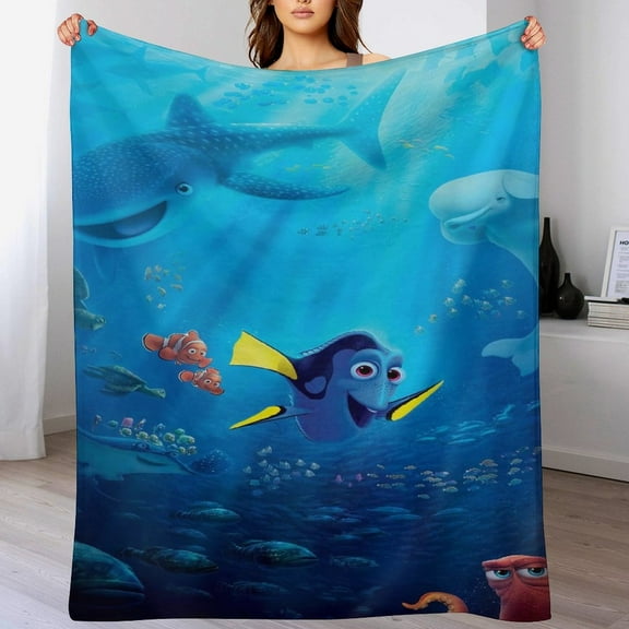 Finding Nemo Cartoon Blanket, Soft Cozy Fluffy Plush Throw Blanket for Boys Girls Young Adults, Warm Flannel Blanket for Living Room Bedroom Couch Bed 30"x40"