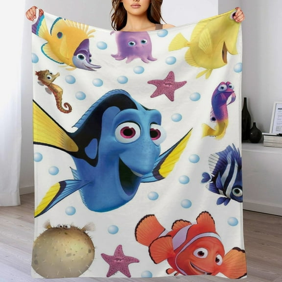 Finding Nemo Cartoon Blanket, Soft Cozy Fluffy Plush Throw Blanket for Boys Girls Young Adults, Warm Flannel Blanket for Living Room Bedroom Couch Bed 30"x40"