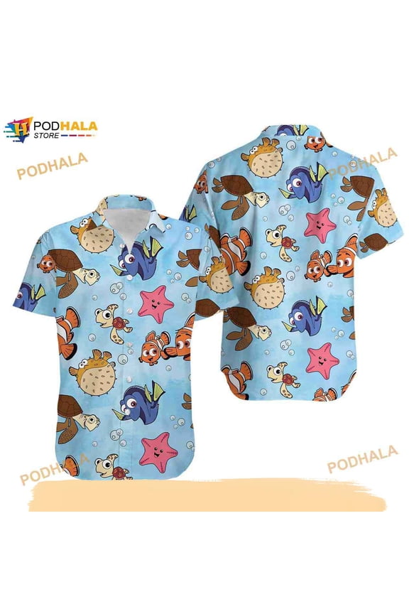 Finding Nemo Cartoon Character Hawaiian Shirt