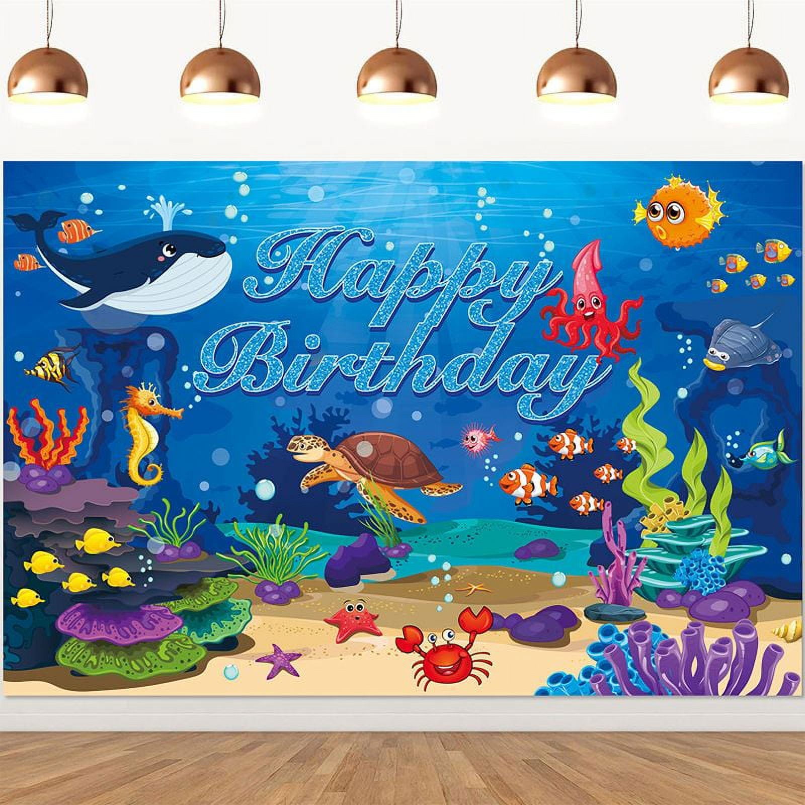 Finding Nemo Cartoon Theme Birthday Flag Background Banner Children's Party Decoration supplies Photography Photo Prop ,70.8x43.3inch.