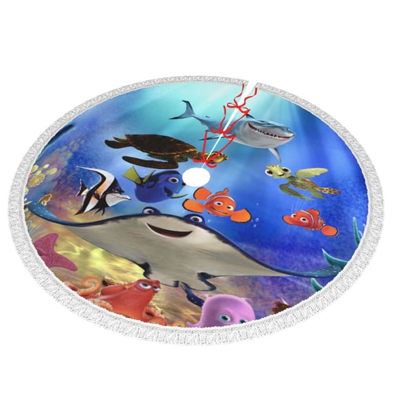 Finding Ne-m Christmas Tree Skirt for Xmas Halloween New Year Holiday Party Home Tree Mat with Tassel Decor