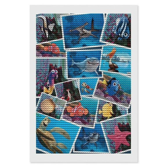 Finding Ne-m Diamond Art Kits DIY 5D Anime Painting by Number Kits Full Drills for Adults Crystal Pictures Arts Craft for Home Wall Decor Gift 8"×12"