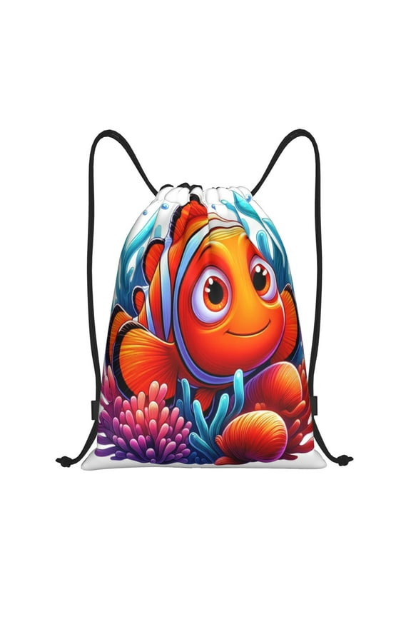 Finding Nemo Drawstring Backpack Fashion Print Waterproof String Bags Lightweight Shoulder Bag Sackpack for Sport Gym Beach Shopping Yoga Travel