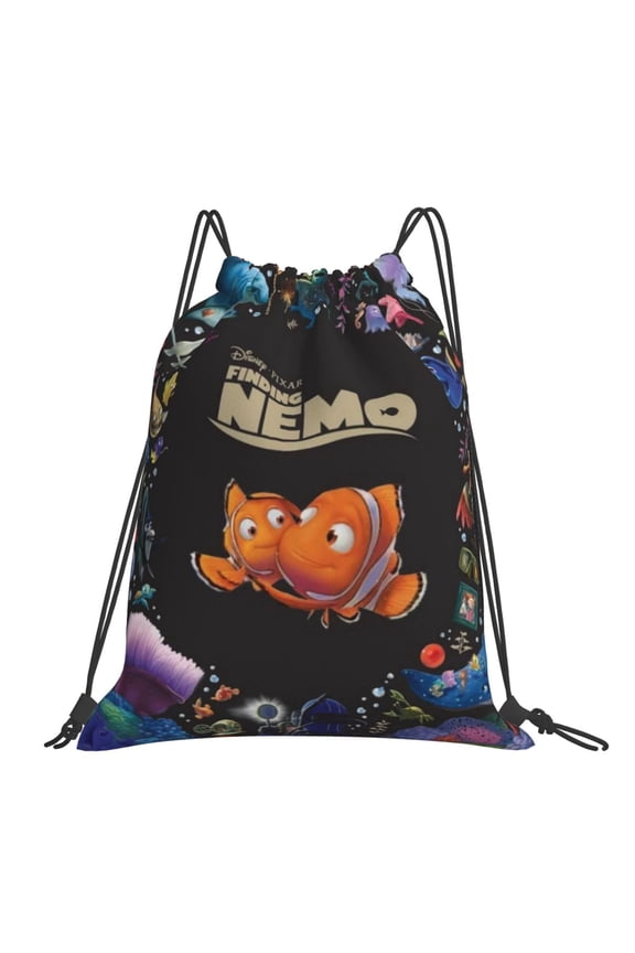 Finding Nemo Drawstring backpack drawstring sports bag gym travel beach waterproof cute backpack for men and women. 16 x 14 inch