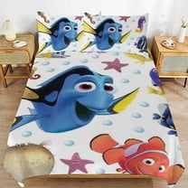 Finding Nemo Duvet Cover 3 Pcs Set Cute Kids Comforter Cover with 2 Pillowcases Luxury Soft Bedding Bedroom Decor for Teens Boys Girls, 86"x70"