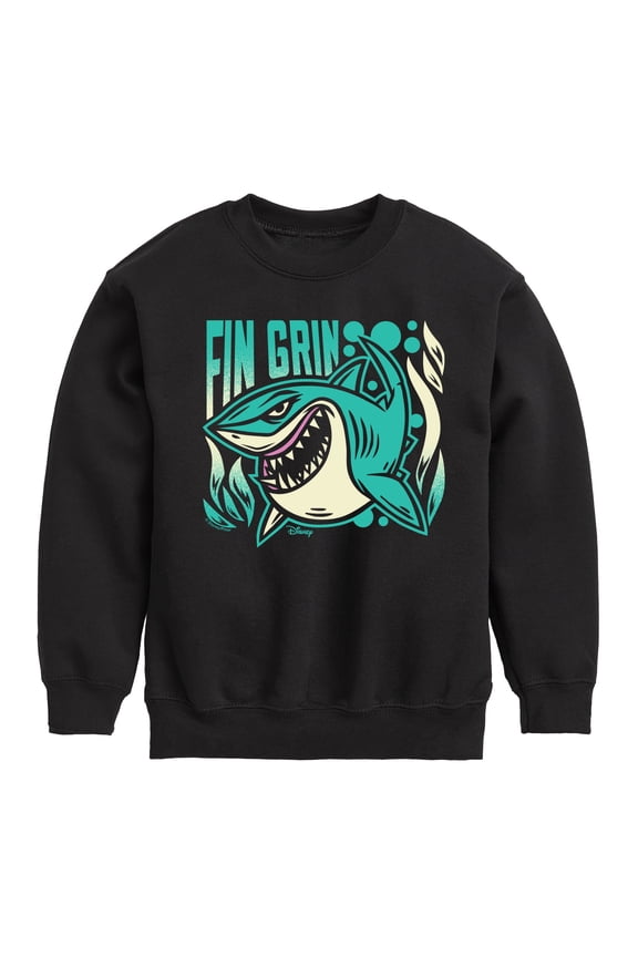 - Fin Grin - Youth Boys Crew Fleece Sweatshirt