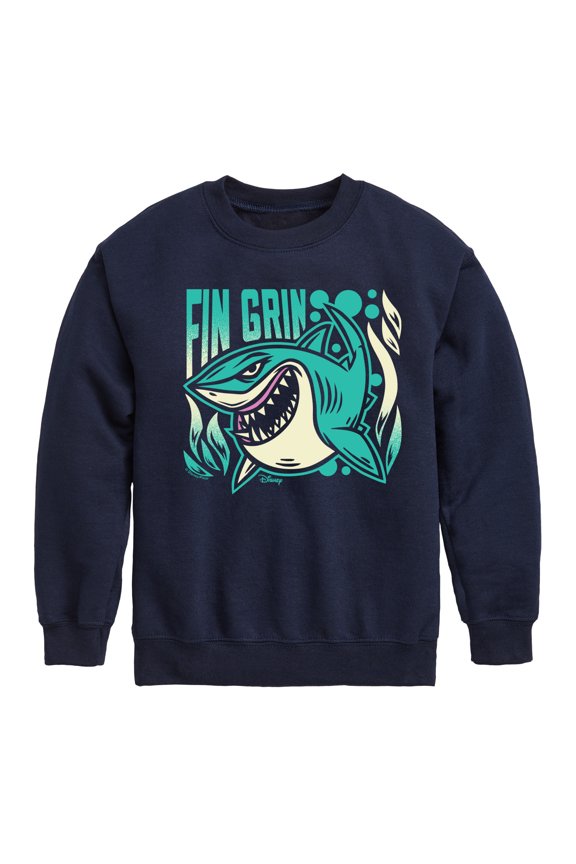 - Fin Grin - Youth Boys Crew Fleece Sweatshirt