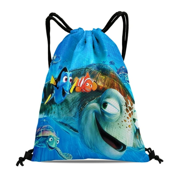 Finding Nemo Fitness and Travel Bag:Waterproof, perfect for hiking, yoga, swimming, beach, and shopping, measuring 15.7*17.7 inches.