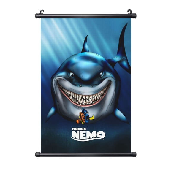 Finding Nemo Hanging Poster, Black Plastic Shaft Wall Hanging Posters Scroll Hanger, Canvas Artwork Wall Art Painting Decor for Living Room Bedroom Office 20"X30"