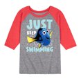 thumbnail image 1 of Finding Nemo - Just Keep Swimming - Toddler And Youth Girls Raglan Graphic T-Shirt, 1 of 6