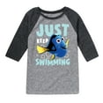 thumbnail image 1 of Finding Nemo - Just Keep Swimming - Toddler And Youth Girls Raglan Graphic T-Shirt, 1 of 4