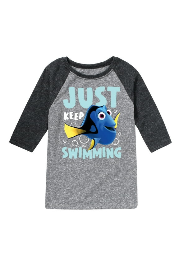 - Just Keep Swimming - Toddler And Youth Girls Raglan Graphic T-Shirt