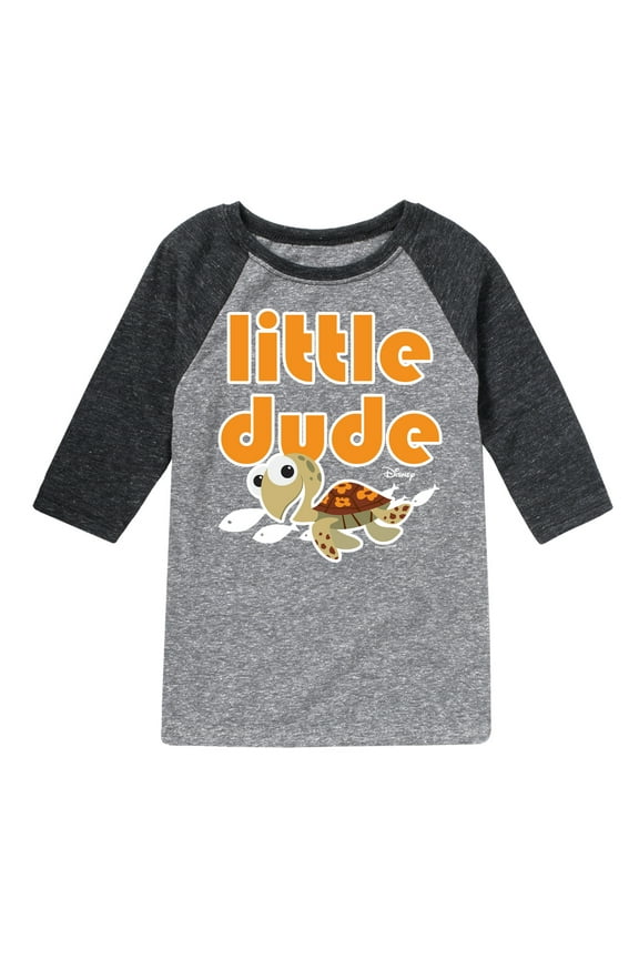 - Little Dude - Toddler And Youth Girls Raglan Graphic T-Shirt
