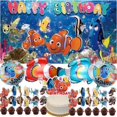 thumbnail image 1 of Finding Nemo Party Supplies Decorations Birthday Cake Topper Banner Decor Backdrop Balloons, 1 of 7