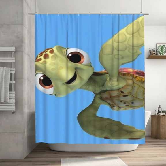 Finding Nemo Shower Curtain, Lovely Cartoon Shower Curtains Set for Kids Boys Girls College Dorm Bathroom, Waterproof Restroom Bathtub Decor Accessories with 12 Hooks 72X72 Inch Plastic