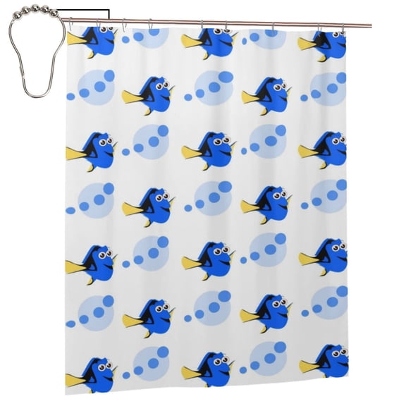 Finding Nemo Shower Curtain, Lovely Cartoon Shower Curtains Set for Kids Boys Girls College Dorm Bathroom, Waterproof Restroom Bathtub Decor Accessories with 12 Hooks 60"X72" Iron