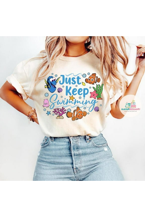 Finding Nemo T-Shirt Disney Shirt Just Keep Swimming Shirt Walt Disney World Shirt Swimming Shirt Disneyland Shirt WDW Shirt Finding Dory