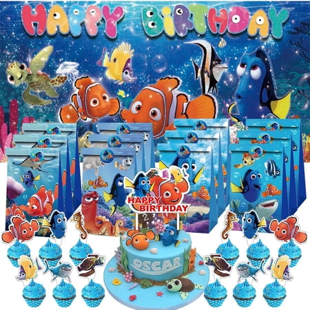 Finding Nemo Treat Bags Candy Decorations Party Favor Supplies Birthday Cake Topper Backdrop Banner