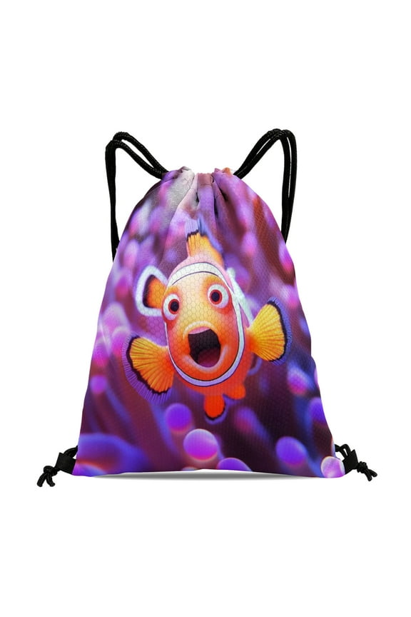 Finding Nemo Waterproof Drawstring Sack:Perfect for fitness, hiking, swimming, travel, beach, and shopping, sized at 15.7*17.7 inches.