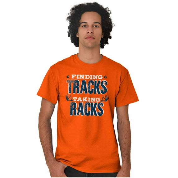 Finding Tracks Taking Racks Hunting Men's Graphic T Shirt Tees Brisco Brands M