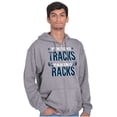 thumbnail image 1 of Finding Tracks Taking Racks Hunting Unisex Fleece Graphic Zip Up Hoodie Brisco Brands 2X, 1 of 5