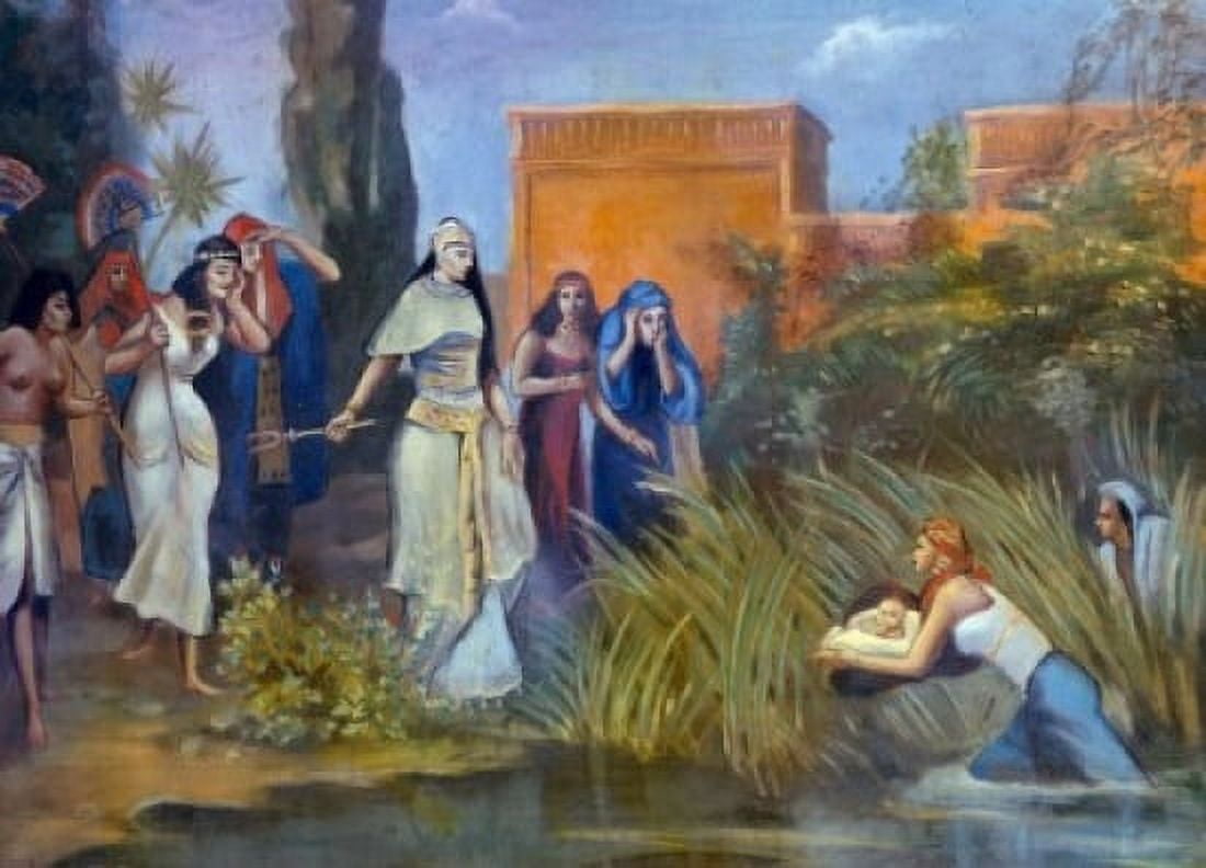Finding of Moses in the Bulrushes by Robert Leinweber (1845-1915) Canvas Art - Robert Leinweber (18 x 24)