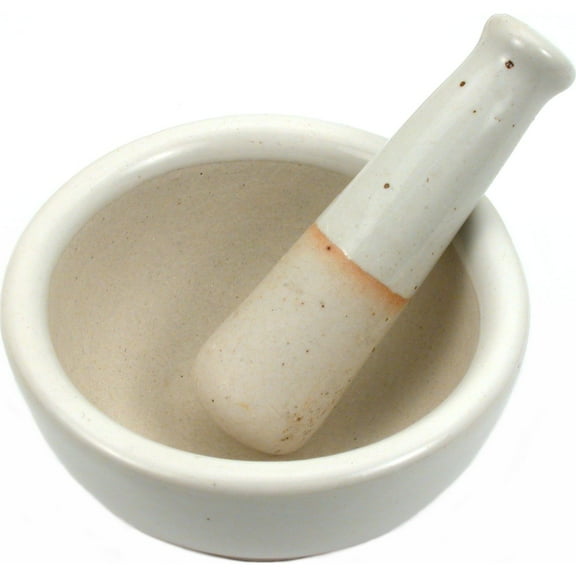 FindingKing Ceramic Mortar and Pestle Set 79 x 41 mm Pestle: 376 mm Long
